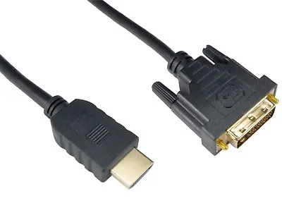 £4.99 • Buy 2m DVI To HDMI Cable Lead To Connect Computer PC Notebook Laptop To TV Monitor