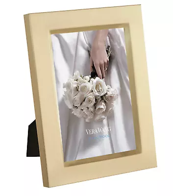 WEDGWOOD VERA WANG SATIN GOLD 4 X 6  WEDDING CRAFTED PHOTO FRAME 40003665 NIB • $47.90