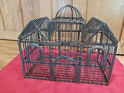 Antique Metal Wire Bird Cage - Two Gables And Dome Construction • $39.99
