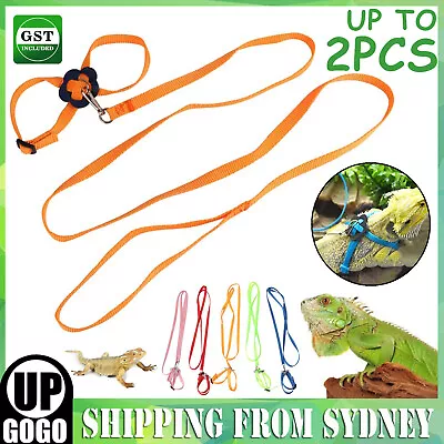 Reptile Harness Adjustable Lizard Bearded Dragon Leash Training Robe Outdoor New • $8.85