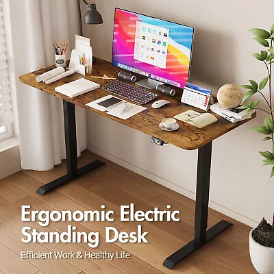 Advwin Electric Standing Desk Height Adjustable Sit Stand Up Desk 120cm Walnut • $218.99