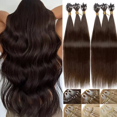 200S Micro Loop Ring Real Human Hair Extensions Micro Beads Link Tip 100g Thick • $27.24