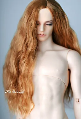 1/3 8-9-10  Bjd Pullip Doll Long Wig Light Hair Gold Auburn Curly Curls 20-22cm • $23.22