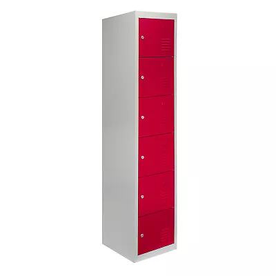 £139.99 • Buy Locker Metal Steel Storage Lockers Gym 6 Door Changing Room School Lockable Red