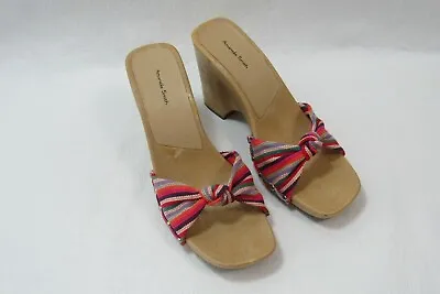 $21.99 • Buy Amanda Smith Shoes Striped Wedge Sandals Size 10  Vintage 