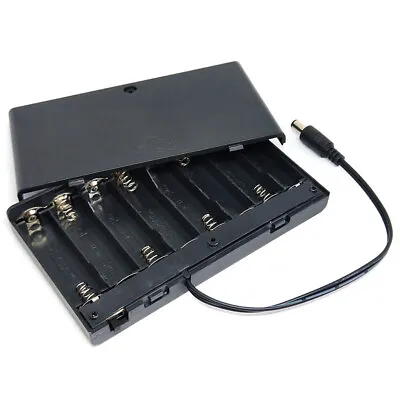 12V 8 X AA Battery Holder Case Box With Leads Switch Container Organizer Supply • £6.09