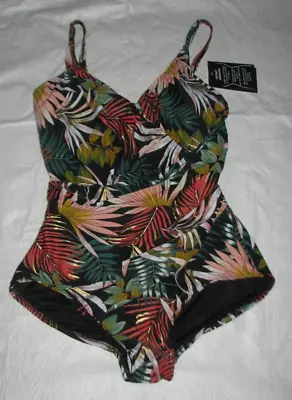 Maxine Of Hollywood Women Sz 16 One Piece Lined Instant Minimizer Retail $54 NEW • $21.98