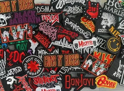 Random Lot Of 20 Rock Band Patch Iron On Applique Music Punk Roll Heavy Metal • $23.76