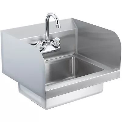 VEVOR 17 X12.8  Commercial Hand Wash Sink Wall Mount Basin Stainless Steel NSF • £100.79