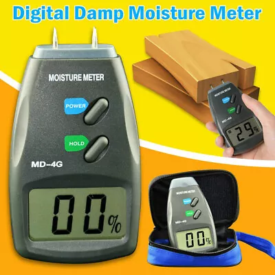 4-Pin Digital Moisture Meter PRO Damp Detector Timber Wood Tester Plaster Sensor • £8.78