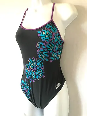Girls Grey Mix ZOGGS Strappy Swimsuit Size 32  - Swimming Costume Elastomax • £7.75