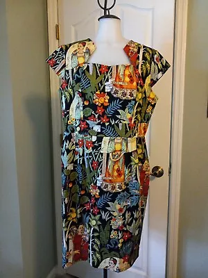 Grace Karin Frieda Kahlo Black Jungle Pencil Wiggle Dress XL Pinup Retro Dress • $34.44
