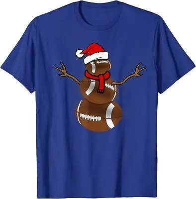 Christmas Football Ball Santa Snowman Sports Gift Unisex T-Shirt • $19.99