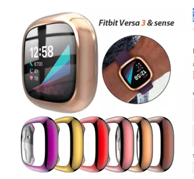 Screen Protector Case For Fitbit Versa 3/Sense TPU Watch Cover Protective Bumper • $10.99