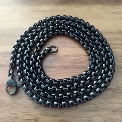 Black Gold Onyx 316L Stainless Steel Round BOX CHAIN Link Men's Necklace • $5.69