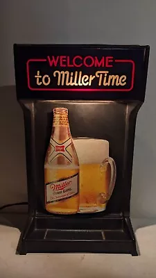 1982 Vintage Miller High Life Beer Sign Lighted Welcome To Miller Time • $49.99