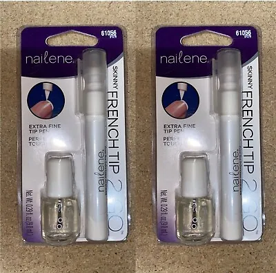 2 PACK Nailene Skinny French Tip Pen With UV Top CoatFrench Tip 2 GoWhite X19 • $9.34