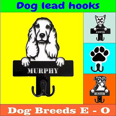 Personalised Dog Lead Storage Hook (Dog Breeds E - O) • £14.99