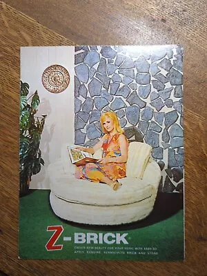 July 1969 Z-Brick Brochure Flyer Apply Genuine Vermiculite Brick And Stone • $14