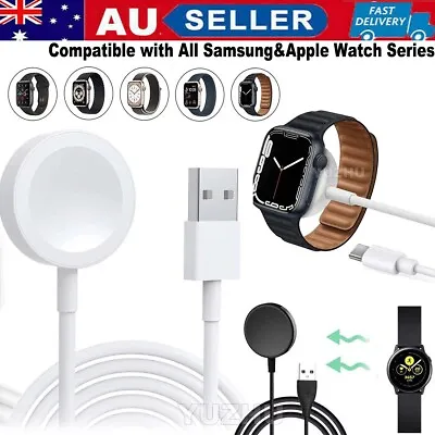 For Samsung Apple Watch IWatch 9 8 7 6 5 4 2 1 Magnetic Charger Fast Charging • $8.54
