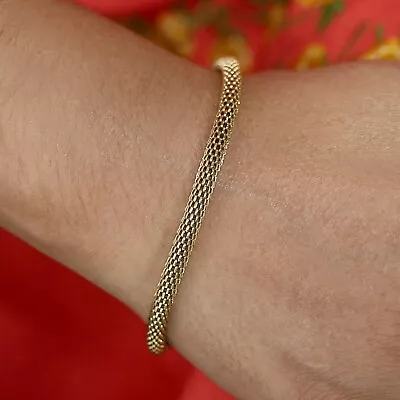 QVC Stainless Steel Polished Mesh Bracelet Pre-owned Jewelry • $3.84