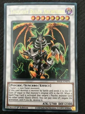 BROL-EN070 Thought Ruler Archfiend Ultra Rare 1st Edition Mint YuGiOh Card • £0.99