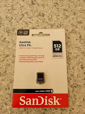 SanDisk Ultra Fit USB 3.1 Nano Flash Mini Pen Drive Up To 130 MB/s -  512GB • $36.99