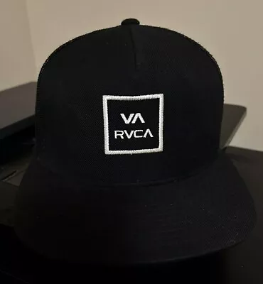 VA RVCA Black Adjustable Baseball Hat • $14.99