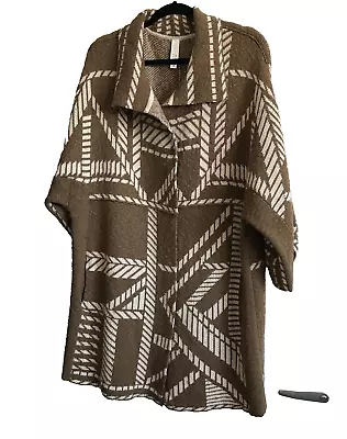 Marla Wynne Nautical Cotton Blend Cardigan Xl Taupe And Oyster • $32