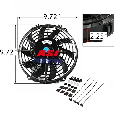 9 Inch 12V 90W Radiator Intercooler Electric Cooling Thermo Fan Mounting Kits • $39.95