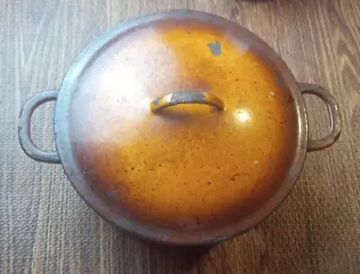 Vintage KLUS 22 Cast Iron Dutch Oven Roaster Orange • $70