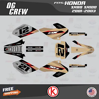 Graphics Kit For HONDA XR80 XR100 (2001-2003) Og-crew Series - Tan • $59.99