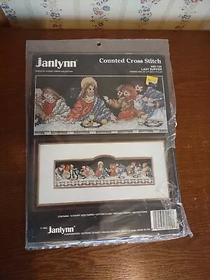 Vintage Janlynn Counted Cross Stitch Kit The Last Supper 14 Ct 80-129 New 1992 • $12