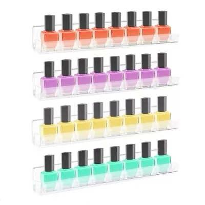  4-Pack Acrylic Shelves Nail Polish Organizer Wall Mounted With Clear • $24.28