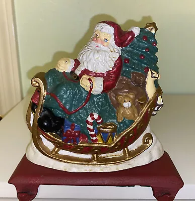 Midwest Of Cannon Falls Cast Iron Santa In Sleigh Christmas Stocking Holder • $24.99