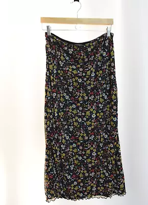 Urban Outfitters Maxi Skirt SIZE L Floral Flower Print Y2K Hippie Peasant Mesh • £24.30