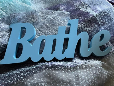 £5.90 • Buy Bathroom Sign, Free Standing Bathroom Sign, Bathe Sign, Wood Word Art