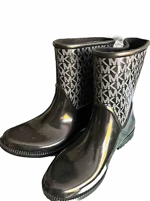 Michael Kors Rubber Boots Womens 7 Rain Boot Logo Black • $29.99