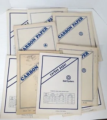 12 Lot Vintage Carbon Paper Typewriter W/ Bell System Advert Packaging & Paper • $37.49