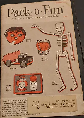 Pack O' Fun Vintage Scrap Craft Magazine - Halloween Oct 1964 • $9.99