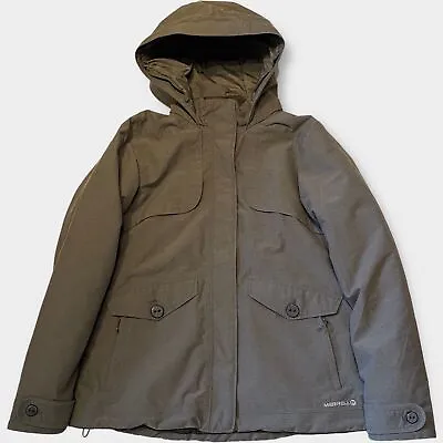 Merrell Coat Jacket Large Womens Esker Parka Brown Opti-Warm Hiking Walking Hood • £42