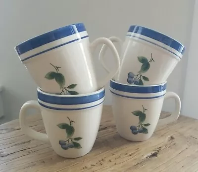 Four L.L. Bean Blueberry Mugs - Ceramic  EUC • $35