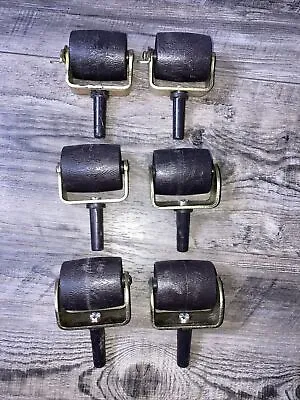 Heavy Duty Barrel Furniture Caster Wheels Lot Of 6 Plastic Faux Wood Vtg 2  • $24.99