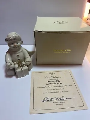 Lenox 24K Gold Snowy Gift Snowman Figurine NIB W COA Paperwork Christmas RETIRED • $15.99