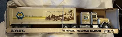 Vintage 1980's Ertl Peterbilt Tractor Trailer Wes-Mar Pressed Steel In Box • $74.95