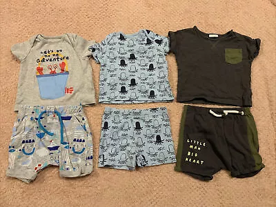 £0.99 • Buy Boys T-Shirt & Matching Shorts Bundle (x3) 3-6 Months