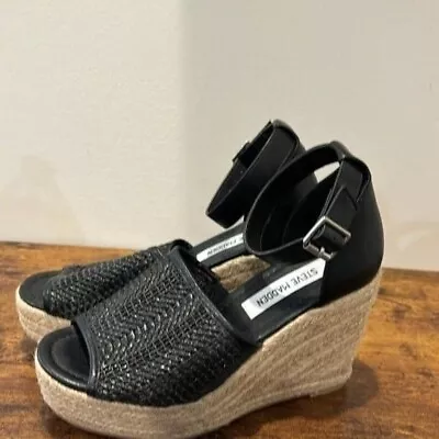 Steve Madden Joni Espadrille Wedge Sandal New Woven Size 6 • $38