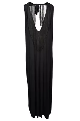 AGENT PROVOCATEUR Womens Dress Halter Fringe Skinny Black Size AP 2 • $416.68