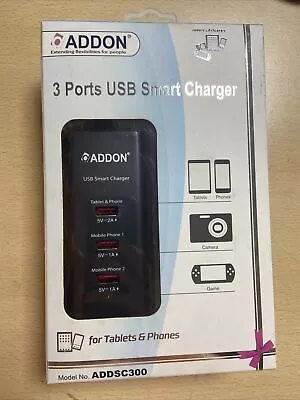 £8 • Buy Universal USB Smart Charger 3 Ports Addon ADDSC300  With UK Power Adapter