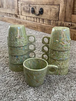 Lot Of 4 Vintage Prolon Ware Confetti Speckled Stacking Mug Cups Melamine Melmac • $7.99